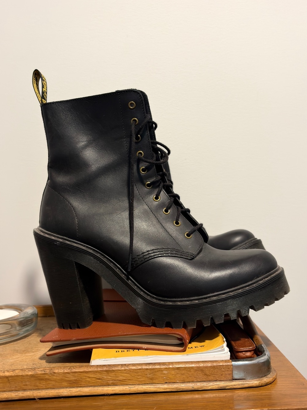 Dr. Martens Black Lug-Heel Lace-Up Ankle Boots